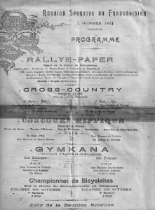 Affiche d'un rallye organisé au Francboisier le 2 octobre 1904