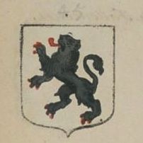 Blason de Béthencourt Armes : "d'argent à un lion de sable rampant, lampassé et armé de gueules".
