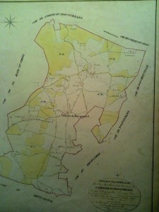Cadastre de 1828, plan de la commune de Saint-Pierre-du-Bosguérard. AD 27, cote 3PL1034 bis.
